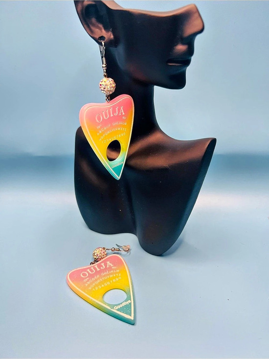 None Jewelry - ✨ Pastel Pastel Goth Resin Ouija Board Planchette Dangle Earrings ✨